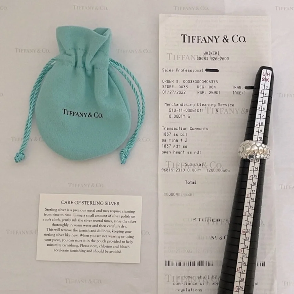 Tiffany & Co. Vintage Crocodile Dome Ring Sterling Silver W/ Pouch 🎁🎁 - Picture 5 of 5